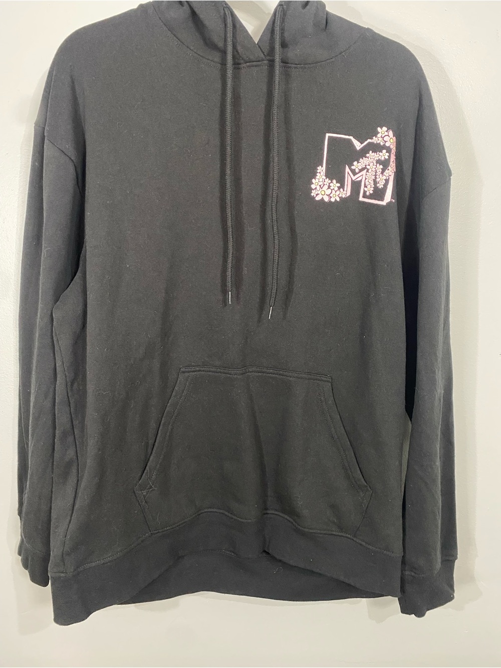 Black Floral 'M' Logo Hoodie Sweater - Men's